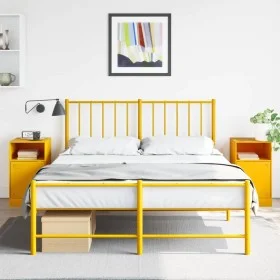 Mesitas de noche 2 uds acero amarillo mostaza 34,5x39x62 cm de vidaXL, Mesitas de noche - Ref: Foro24-841770, Precio: 94,96 €...