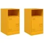 Mesitas de noche 2 uds acero amarillo mostaza 34,5x39x62 cm de vidaXL, Mesitas de noche - Ref: Foro24-841770, Precio: 94,96 €...