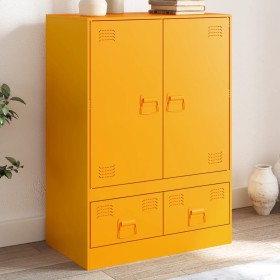 Aparador de acero amarillo mostaza 67x39x95 cm de vidaXL, Aparadores - Ref: Foro24-841808, Precio: 173,66 €, Descuento: %
