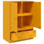 Aparador de acero amarillo mostaza 67x39x95 cm de vidaXL, Aparadores - Ref: Foro24-841808, Precio: 173,66 €, Descuento: %