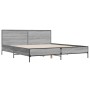Estructura cama madera ingeniería metal gris Sonoma 180x200 cm de vidaXL, Camas y somieres - Ref: Foro24-3280015, Precio: 167...