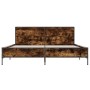 Estructura cama madera ingeniería metal roble ahumado 140x190cm de vidaXL, Camas y somieres - Ref: Foro24-3280034, Precio: 14...
