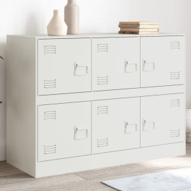 Aparador de acero blanco 99x39x73 cm de vidaXL, Aparadores - Ref: Foro24-841798, Precio: 157,58 €, Descuento: %