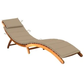 Tumbona de jardín con cojín madera maciza de acacia de vidaXL, Tumbonas - Ref: Foro24-3061575, Precio: 181,31 €, Descuento: %