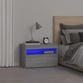 Nachttische mit LED-Leuchten 2 Stk. Sonoma grau 60x35x40 cm von vidaXL, Nachttische - Ref: Foro24-3152828, Preis: 51,74 €, Ra...