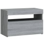 Mesitas de noche con luces LED 2 uds gris Sonoma 60x35x40 cm de vidaXL, Mesitas de noche - Ref: Foro24-3152828, Precio: 53,32...
