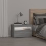 Mesitas de noche con luces LED 2 uds gris Sonoma 60x35x40 cm de vidaXL, Mesitas de noche - Ref: Foro24-3152828, Precio: 53,32...