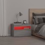 Mesitas de noche con luces LED 2 uds gris Sonoma 60x35x40 cm de vidaXL, Mesitas de noche - Ref: Foro24-3152828, Precio: 53,32...