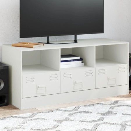 Mueble para TV de acero blanco 99x39x44 cm de vidaXL, Muebles TV - Ref: Foro24-841738, Precio: 98,52 €, Descuento: %