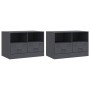 Muebles para TV 2 unidades acero gris antracita 67x39x44 cm de vidaXL, Muebles TV - Ref: Foro24-841744, Precio: 131,14 €, Des...