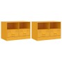 Muebles para TV 2 unidades acero amarillo mostaza 67x39x44 cm de vidaXL, Muebles TV - Ref: Foro24-841746, Precio: 131,14 €, D...