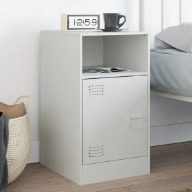 Mesita de noche acero blanco 34,5x39x62 cm de vidaXL, Mesitas de noche - Ref: Foro24-841773, Precio: 60,65 €, Descuento: %