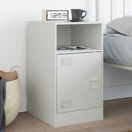 Mesita de noche acero blanco 34,5x39x62 cm de vidaXL, Mesitas de noche - Ref: Foro24-841773, Precio: 61,27 €, Descuento: %