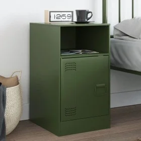 Olivgrüner Nachttisch aus Stahl, 34,5 x 39 x 62 cm von vidaXL, Nachttische - Ref: Foro24-841771, Preis: 61,98 €, Rabatt: %