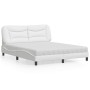 Cama con colchón cuero sintético blanco 160x200 cm de vidaXL, Camas y somieres - Ref: Foro24-3208732, Precio: 435,31 €, Descu...