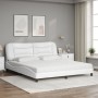 Cama con colchón cuero sintético blanco 180x200 cm de vidaXL, Camas y somieres - Ref: Foro24-3208739, Precio: 465,63 €, Descu...