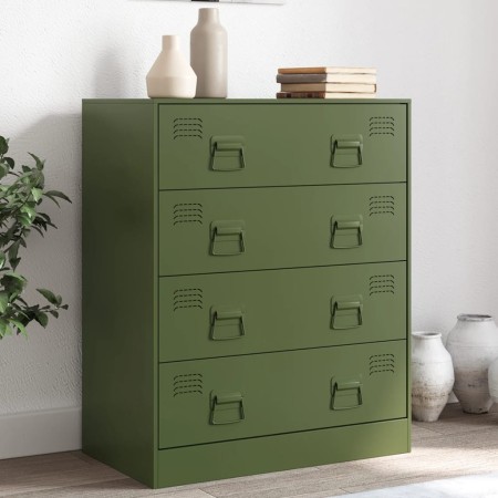 Aparador de acero verde oliva 67x39x83 cm de vidaXL, Aparadores - Ref: Foro24-841683, Precio: 194,14 €, Descuento: %