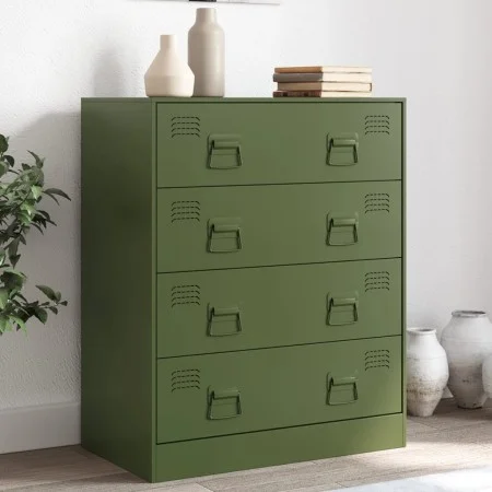 Aparador de acero verde oliva 67x39x83 cm de vidaXL, Aparadores - Ref: Foro24-841683, Precio: 186,98 €, Descuento: %