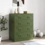 Aparador de acero verde oliva 67x39x83 cm de vidaXL, Aparadores - Ref: Foro24-841683, Precio: 186,98 €, Descuento: %