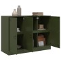 Aparador de acero verde oliva 99x39x73 cm de vidaXL, Aparadores - Ref: Foro24-841725, Precio: 171,42 €, Descuento: %