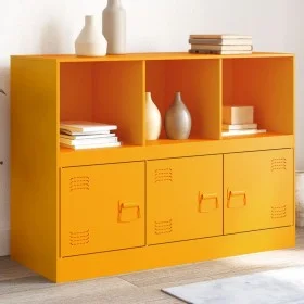 Aparador de acero amarillo mostaza 99x39x73 cm de vidaXL, Aparadores - Ref: Foro24-841790, Precio: 142,71 €, Descuento: %