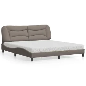 Bed with taupe gray fabric mattress 180x200 cm by vidaXL, Beds and slatted bases - Ref: Foro24-3208552, Price: 459,98 €, Disc...