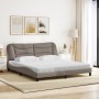 Cama con colchón de tela gris taupe 180x200 cm de vidaXL, Camas y somieres - Ref: Foro24-3208552, Precio: 453,27 €, Descuento: %