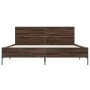 Estructura cama madera ingeniería metal marrón roble 120x200 cm de vidaXL, Camas y somieres - Ref: Foro24-3279996, Precio: 14...