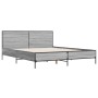 Estructura cama madera ingeniería metal gris Sonoma 140x200 cm de vidaXL, Camas y somieres - Ref: Foro24-3280000, Precio: 156...