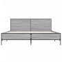 Estructura cama madera ingeniería metal gris Sonoma 140x200 cm de vidaXL, Camas y somieres - Ref: Foro24-3280000, Precio: 156...