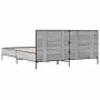 Estructura cama madera ingeniería metal gris Sonoma 140x200 cm de vidaXL, Camas y somieres - Ref: Foro24-3280000, Precio: 156...