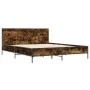 Engineered wood bed frame metal smoked oak 120x200cm by vidaXL, Beds and slatted bases - Ref: Foro24-3279994, Price: 142,59 €...