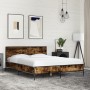 Estructura cama madera ingeniería metal roble ahumado 120x200cm de vidaXL, Camas y somieres - Ref: Foro24-3279994, Precio: 14...