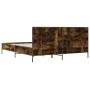 Engineered wood bed frame metal smoked oak 120x200cm by vidaXL, Beds and slatted bases - Ref: Foro24-3279994, Price: 142,59 €...