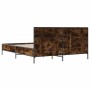 Estructura cama madera ingeniería metal roble ahumado 160x200cm de vidaXL, Camas y somieres - Ref: Foro24-3280009, Precio: 15...