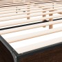 Estructura cama madera ingeniería metal marrón roble 200x200 cm de vidaXL, Camas y somieres - Ref: Foro24-3280021, Precio: 17...
