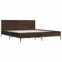 Estructura cama madera ingeniería metal marrón roble 180x200 cm de vidaXL, Camas y somieres - Ref: Foro24-3280016, Precio: 16...