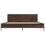 Estructura cama madera ingeniería metal marrón roble 180x200 cm de vidaXL, Camas y somieres - Ref: Foro24-3280016, Precio: 16...