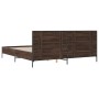 Estructura cama madera ingeniería metal marrón roble 180x200 cm de vidaXL, Camas y somieres - Ref: Foro24-3280016, Precio: 16...