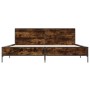 Estructura cama madera ingeniería metal roble ahumado 180x200cm de vidaXL, Camas y somieres - Ref: Foro24-3280014, Precio: 16...