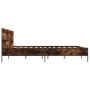 Estructura cama madera ingeniería metal roble ahumado 180x200cm de vidaXL, Camas y somieres - Ref: Foro24-3280014, Precio: 16...