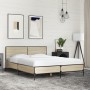 Estructura cama madera ingeniería metal roble Sonoma 135x190 cm de vidaXL, Camas y somieres - Ref: Foro24-3280028, Precio: 14...