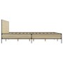 Estructura cama madera ingeniería metal roble Sonoma 135x190 cm de vidaXL, Camas y somieres - Ref: Foro24-3280028, Precio: 14...