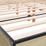 Estructura cama madera ingeniería metal roble Sonoma 135x190 cm de vidaXL, Camas y somieres - Ref: Foro24-3280028, Precio: 14...