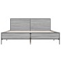 Estructura cama madera ingeniería metal gris Sonoma 140x190 cm de vidaXL, Camas y somieres - Ref: Foro24-3280035, Precio: 154...