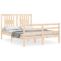 Estructura de cama de matrimonio con cabecero madera maciza de vidaXL, Camas y somieres - Ref: Foro24-3194541, Precio: 123,83...