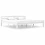 Estructura de cama de madera maciza de pino blanca 200x200 cm de vidaXL, Camas y somieres - Ref: Foro24-322074, Precio: 115,2...