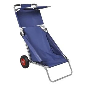 Carrito de playa portátil y plegable con ruedas azul de vidaXL, Carros e islas - Ref: Foro24-90446, Precio: 78,17 €, Descuent...