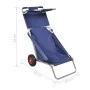 Carrito de playa portátil y plegable con ruedas azul de vidaXL, Carros e islas - Ref: Foro24-90446, Precio: 78,17 €, Descuent...