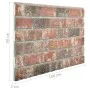 Panel de pared 3D diseño ladrillo 11 uds EPS marrón oscuro gris de vidaXL, Recubrimiento de paredes - Ref: Foro24-147196, Pre...